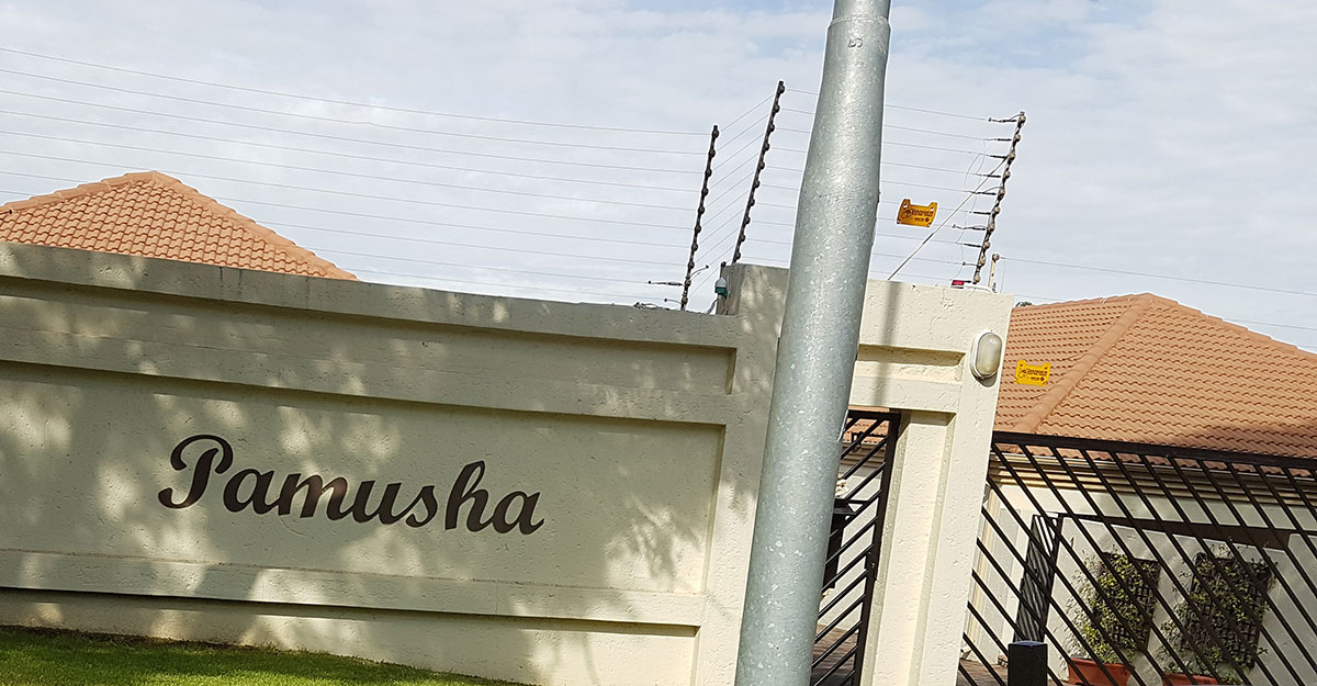 Pamusha Housing estate signage wall, Douglasdale.